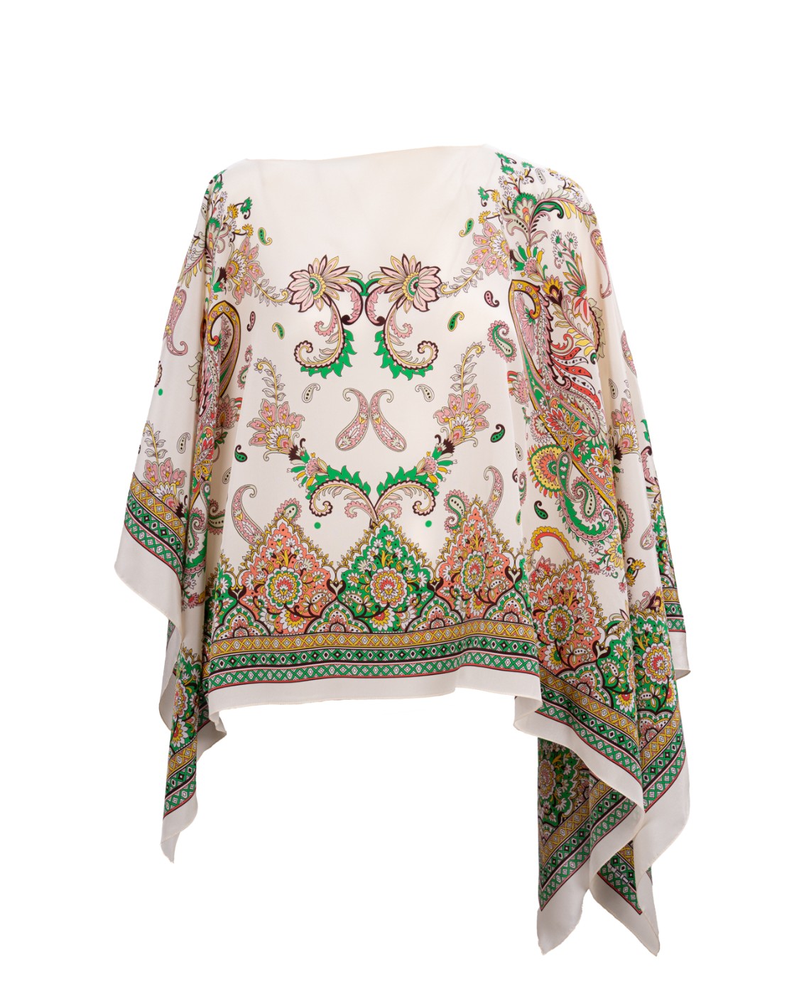 shop ETRO  Poncho: Etro poncho in seta stampata.
Design asimmetrico.
Realizzato in crêpe de Chine di seta.
Decorato con una stampa Paisley piazzata.
Composizione: 100% seta.
Made in Italy.. WAXA0013 AK667-X0802 number 241930